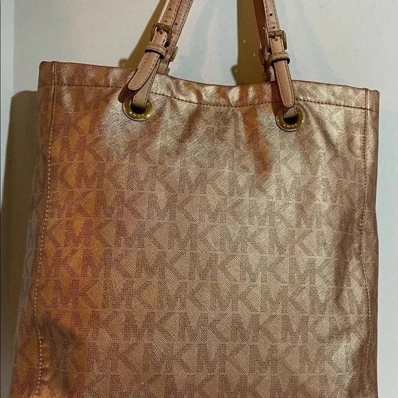 Michael kors bronze canvas hobo handbag - Picture 2 of 16